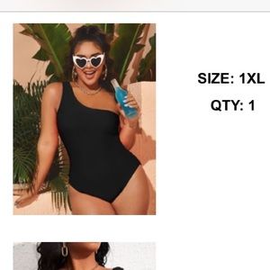 SHEIN plus plane one shoulder one piece